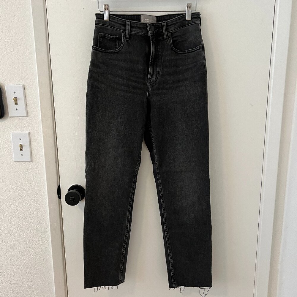 Everlane The High Rise Straight Jean Wash Black in Size 27